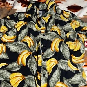 Forever 21 Banana Crop Button up Shirt